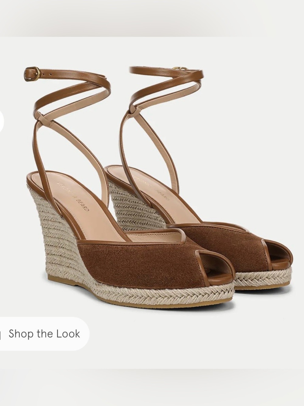 Veronica Beard Pasina Wedge Espadrille Peep-Toe Sandals - worn once inside